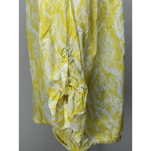 Lane Bryant Women’s Top 3/4 Sleeves Yellow Embroidered Elastic Waist Sz 18/20 - Picture 6 of 14